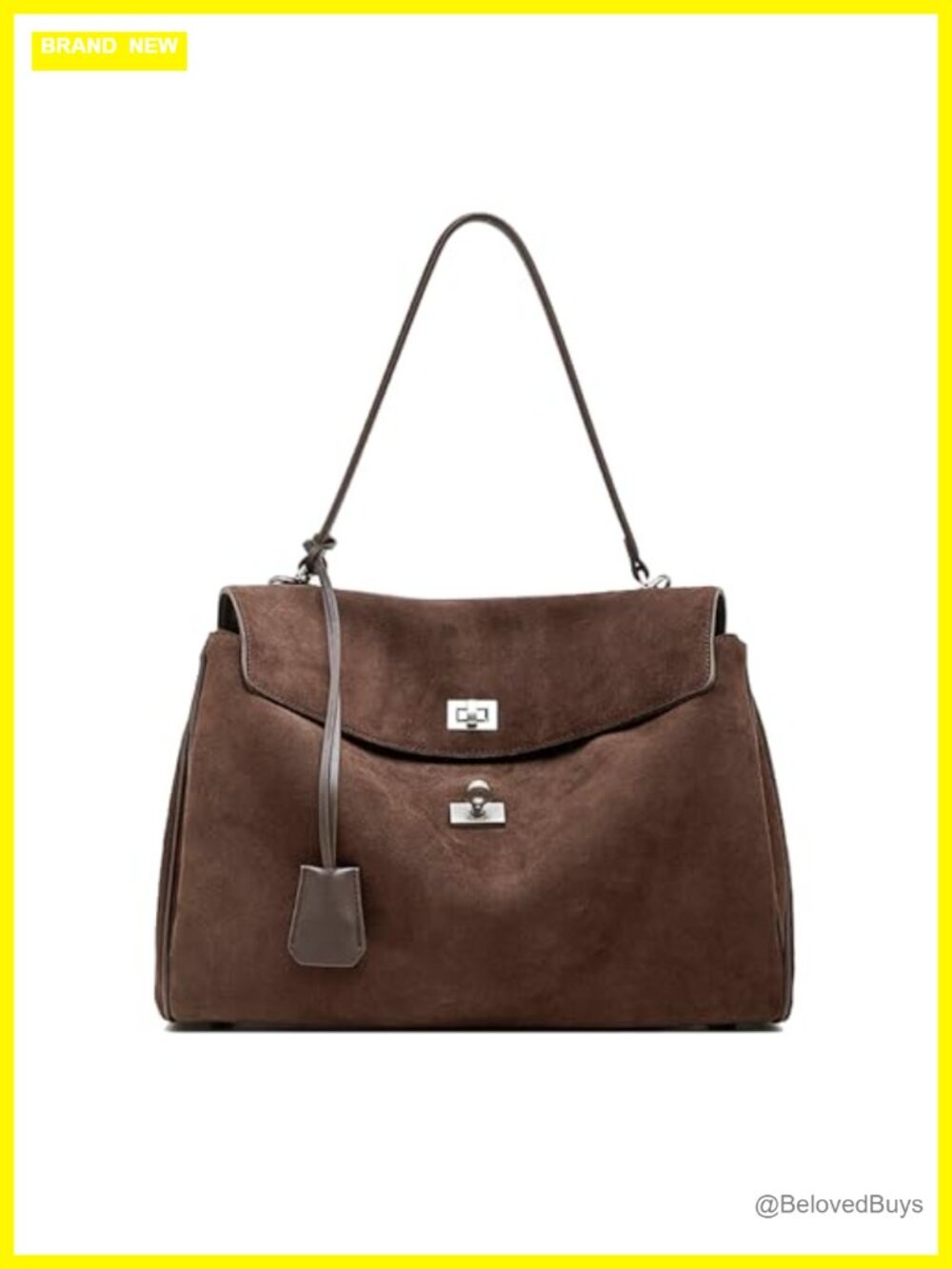 Suede Leather Tote Bag Women Shoulder Satchel Organizer Pockets